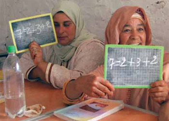 alfabetiseringsprogramma in het Arabisch en krijgen les in taal en reken